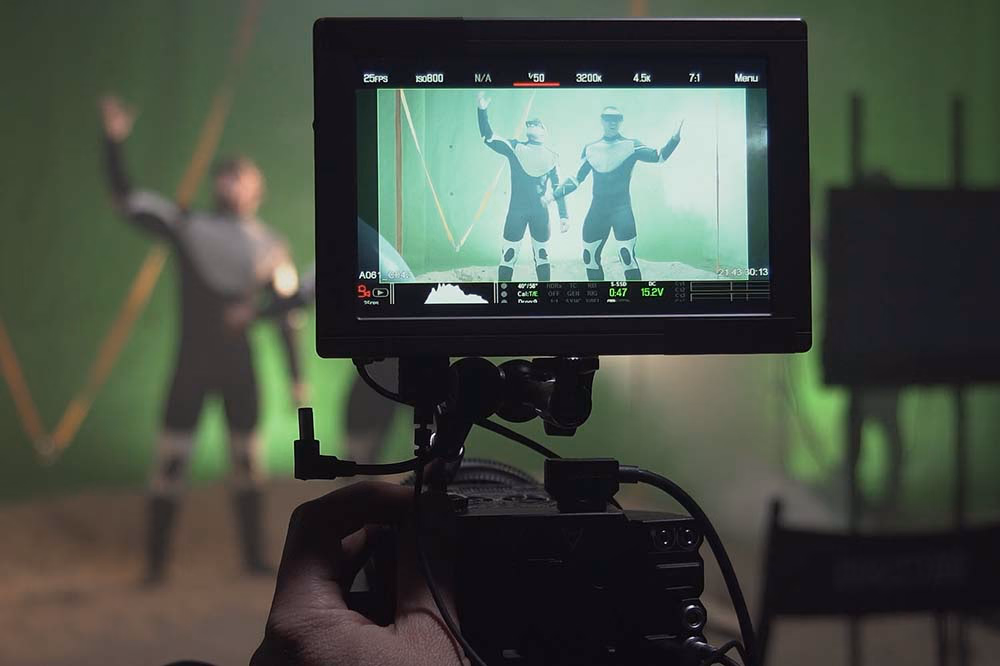 Camera monitor on a MergeXR shoot