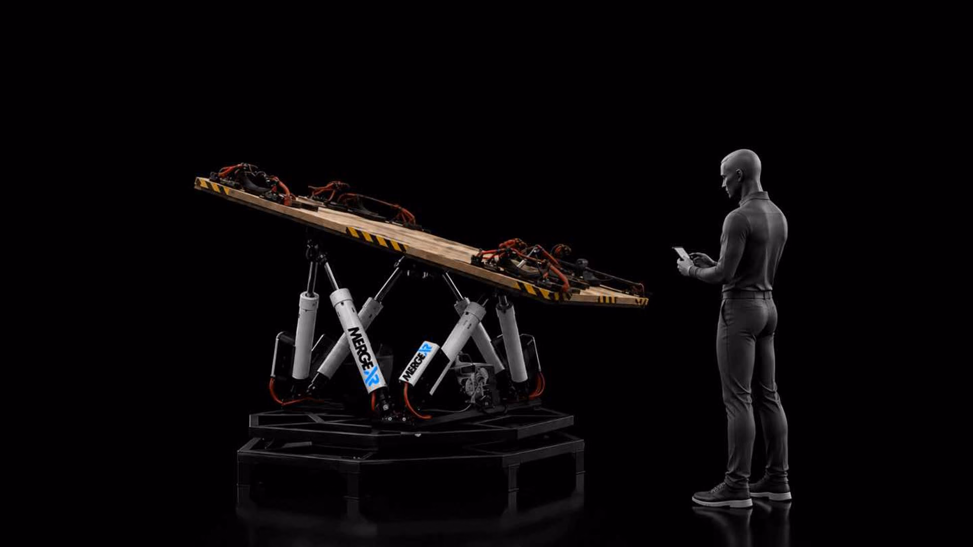 The 6DOF motion platform with a rig on it